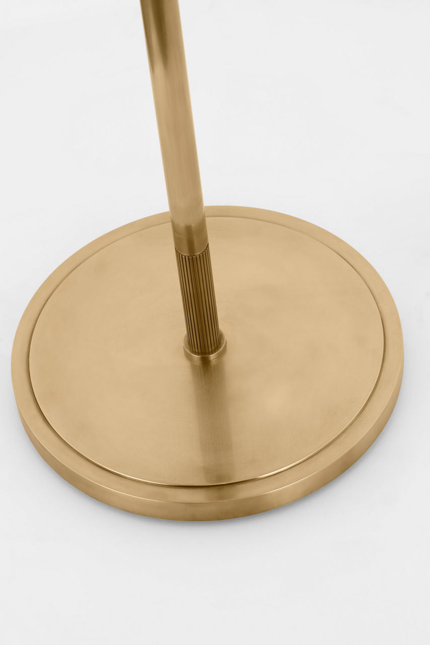 Canto Large Adjustable Floor Lamp | Hand-Rubbed Antique Brass | Linen Shade