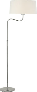 Canto Large Adjustable Floor Lamp | Polished Nickel | Linen Shade