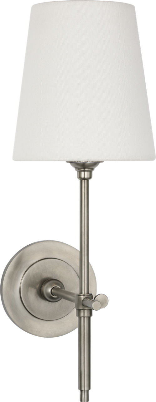Bryant 15" Cordless Sconce | Antique Nickel | Linen Shade