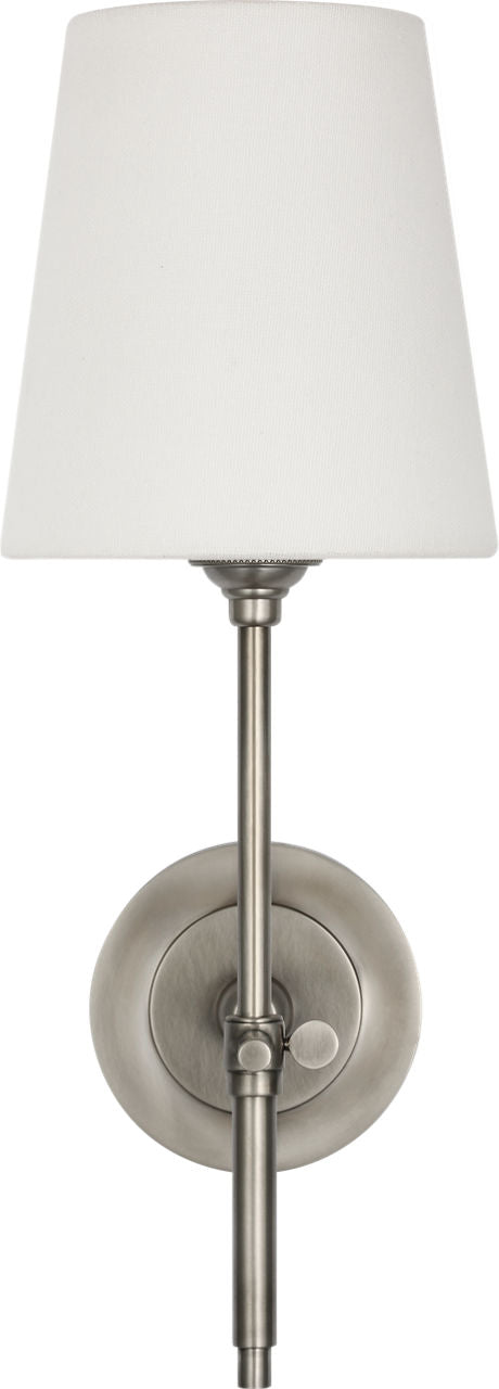 Bryant 15" Cordless Sconce | Antique Nickel | Linen Shade