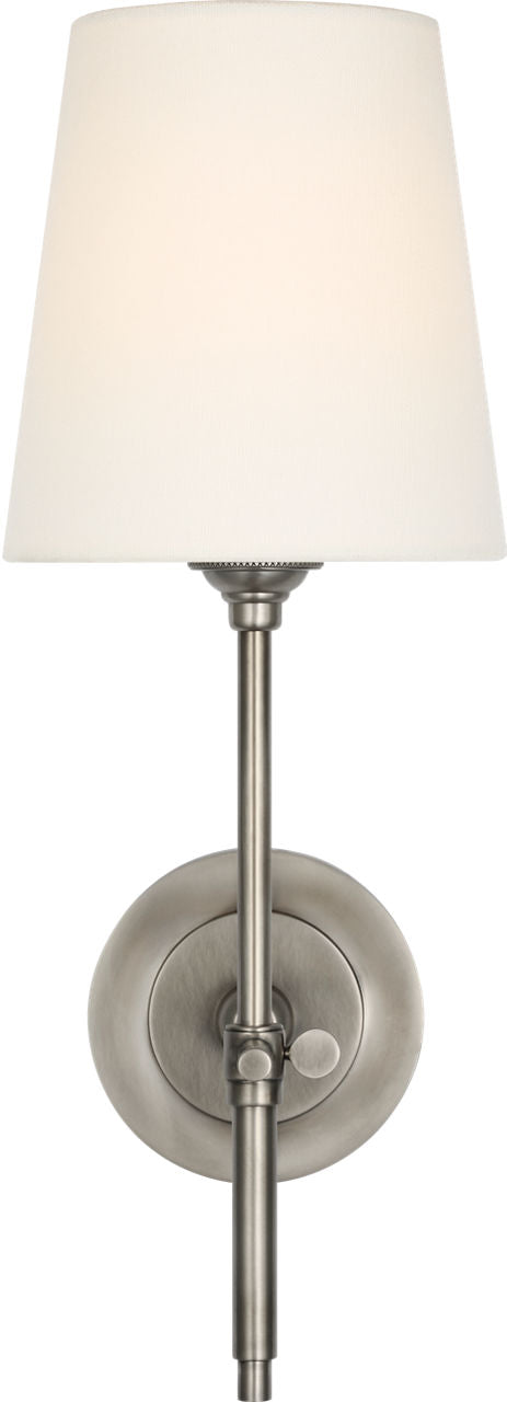 Bryant 15" Cordless Sconce | Antique Nickel | Linen Shade