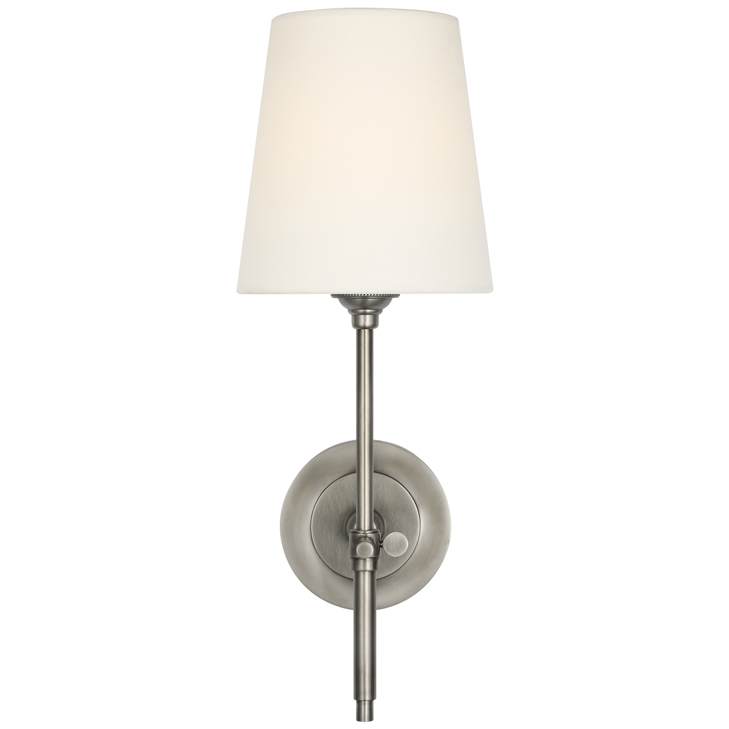 Bryant 15" Cordless Sconce | Antique Nickel | Linen Shade