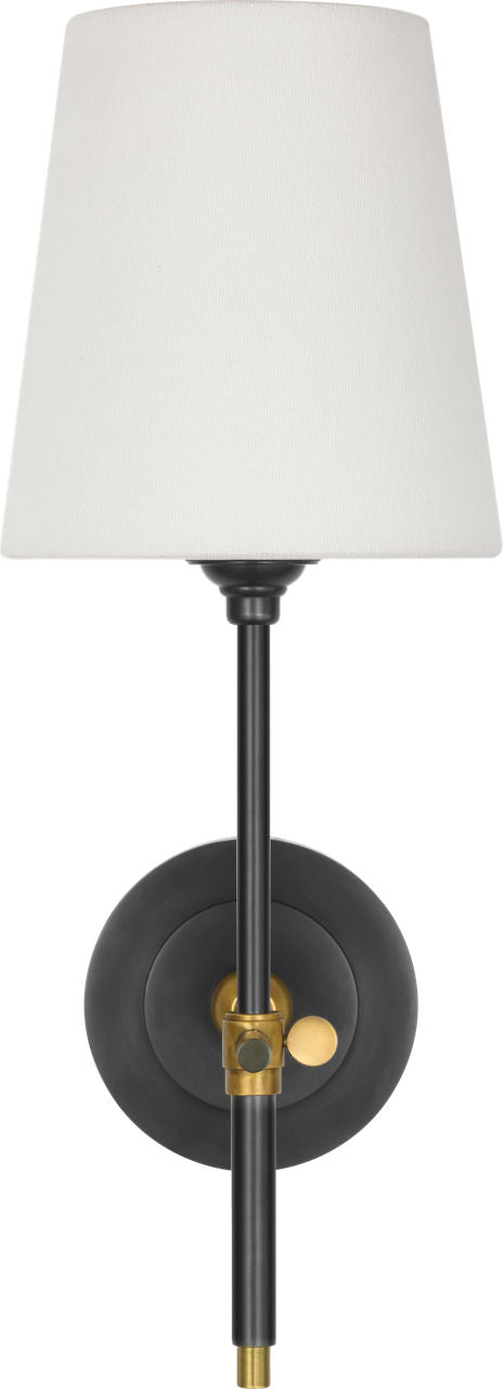 Bryant 15" Cordless Sconce | Bronze and Hand-Rubbed Antique Brass | Linen Shade