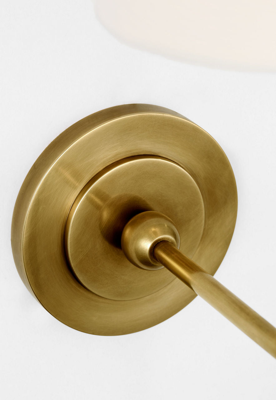 Bryant 15" Cordless Sconce | Hand-Rubbed Antique Brass | Linen Shade