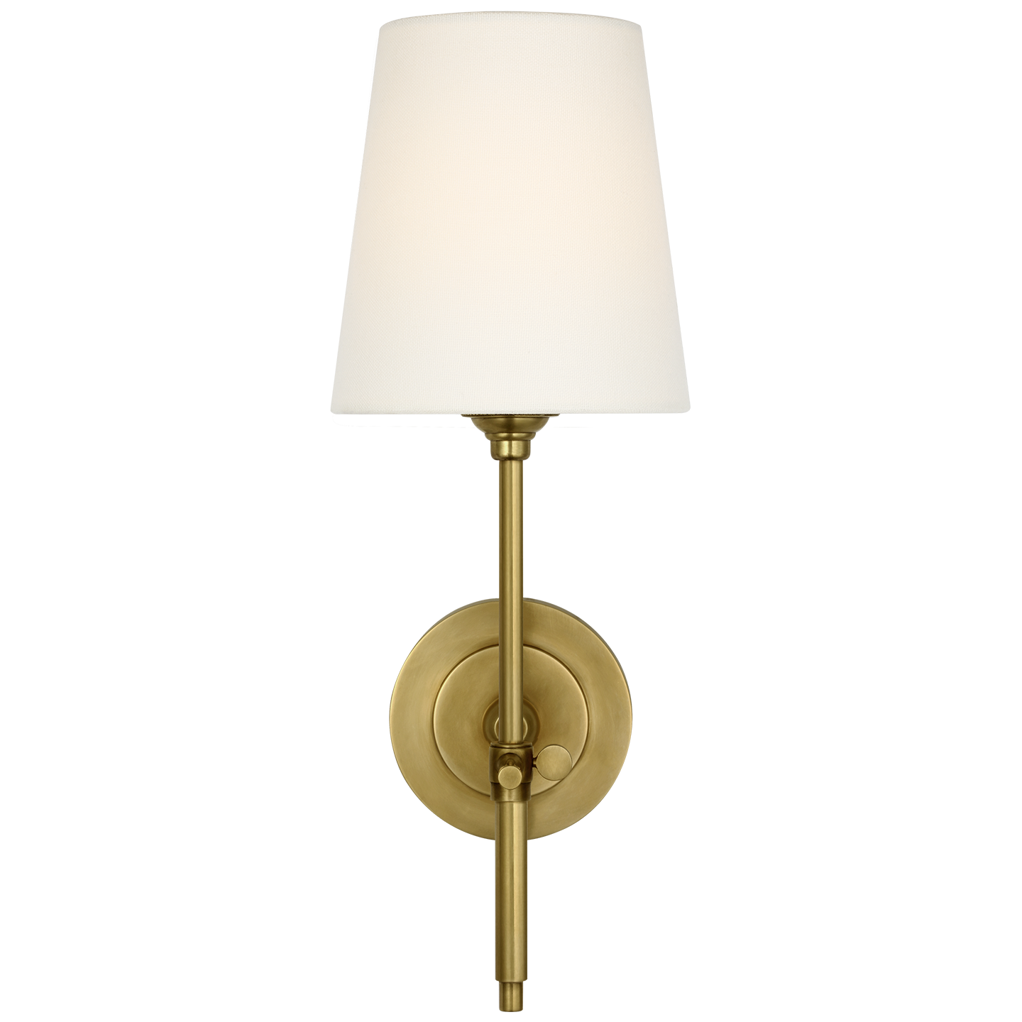 Bryant 15" Cordless Sconce | Hand-Rubbed Antique Brass | Linen Shade