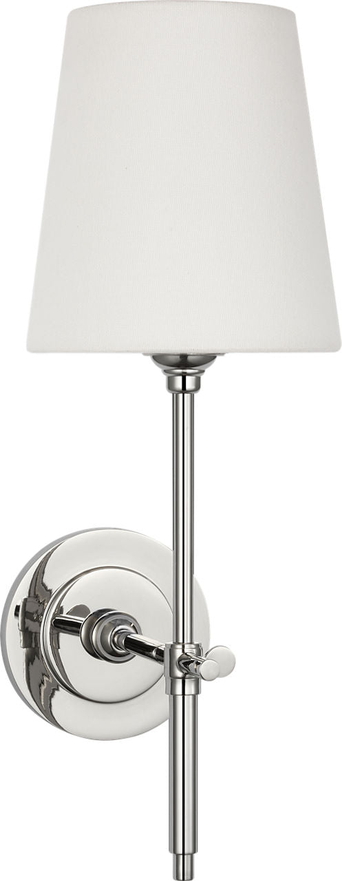 Bryant 15" Cordless Sconce | Polished Nickel | Linen Shade