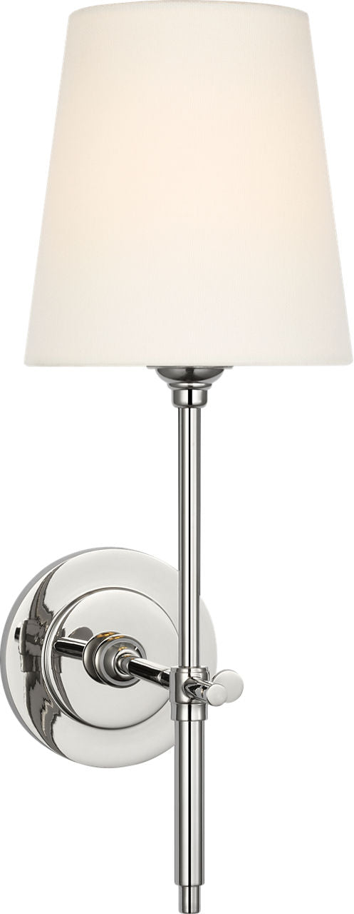 Bryant 15" Cordless Sconce | Polished Nickel | Linen Shade