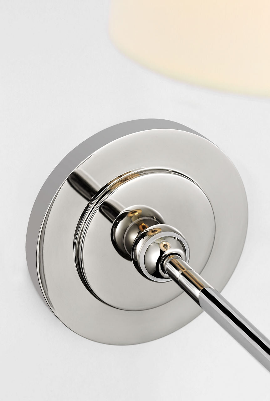 Bryant 15" Cordless Sconce | Polished Nickel | Linen Shade