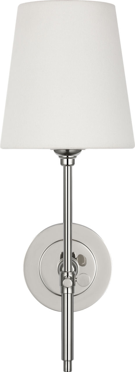 Bryant 15" Cordless Sconce | Polished Nickel | Linen Shade
