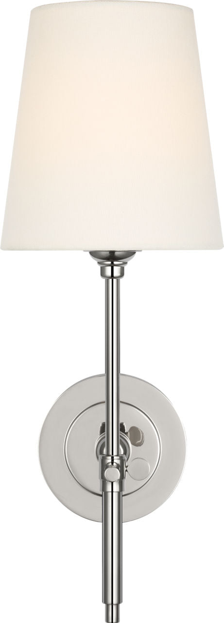 Bryant 15" Cordless Sconce | Polished Nickel | Linen Shade