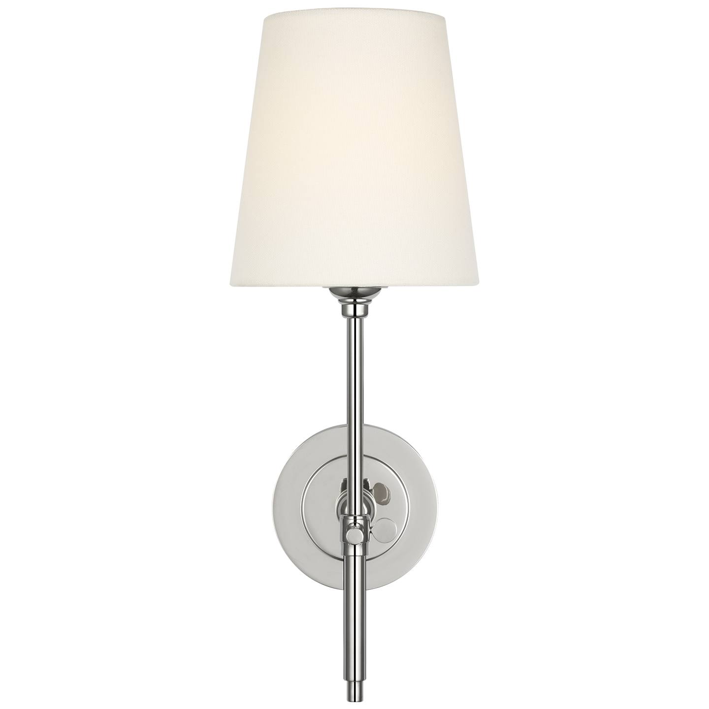 Bryant 15" Cordless Sconce | Polished Nickel | Linen Shade