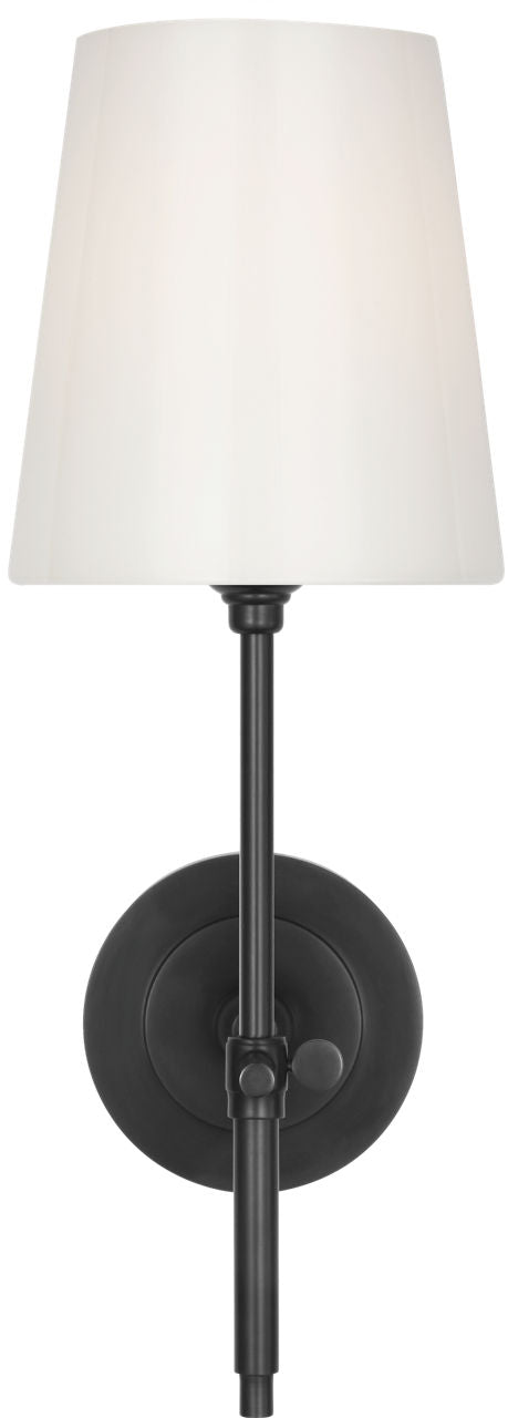Bryant 15" Cordless Bath Sconce | Bronze | White Glass