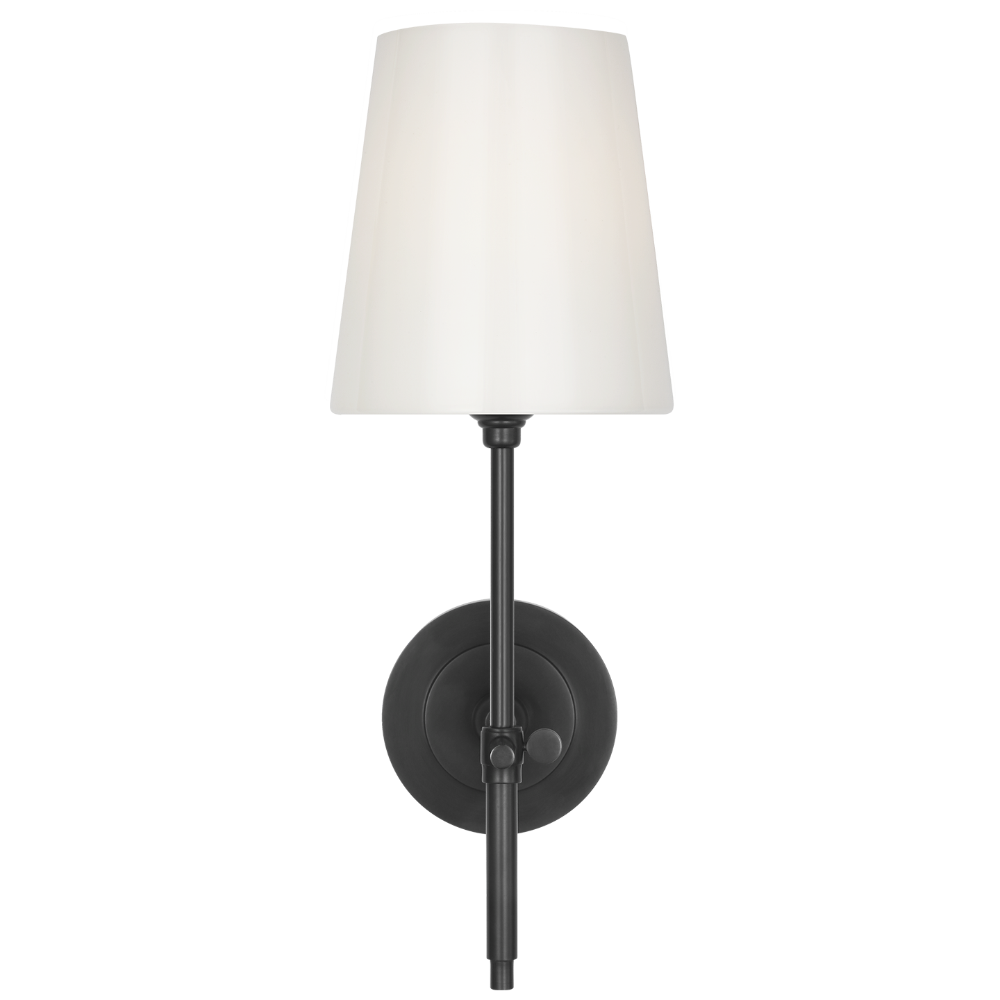 Bryant 15" Cordless Bath Sconce | Bronze | White Glass