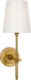 Bryant 15" Cordless Bath Sconce | Hand-Rubbed Antique Brass | White Glass