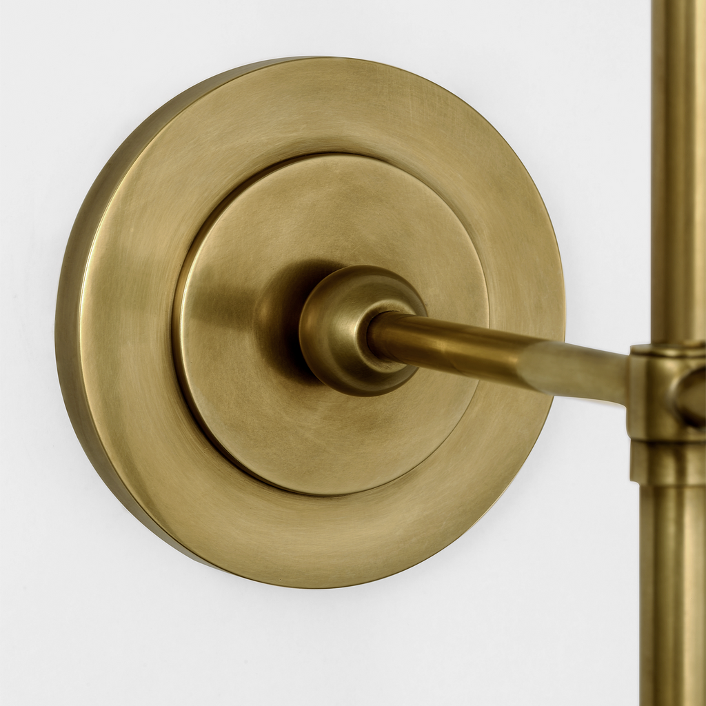 Bryant 15" Cordless Bath Sconce | Hand-Rubbed Antique Brass | White Glass