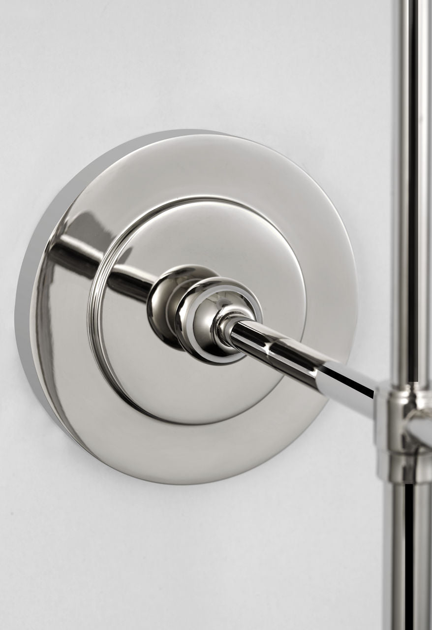 Bryant 15" Cordless Bath Sconce | Polished Nickel | White Glass