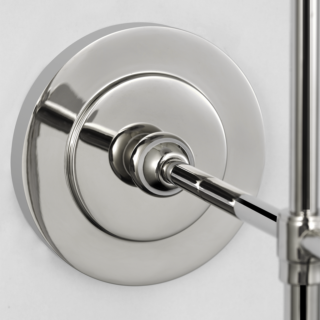 Bryant 15" Cordless Bath Sconce | Polished Nickel | White Glass