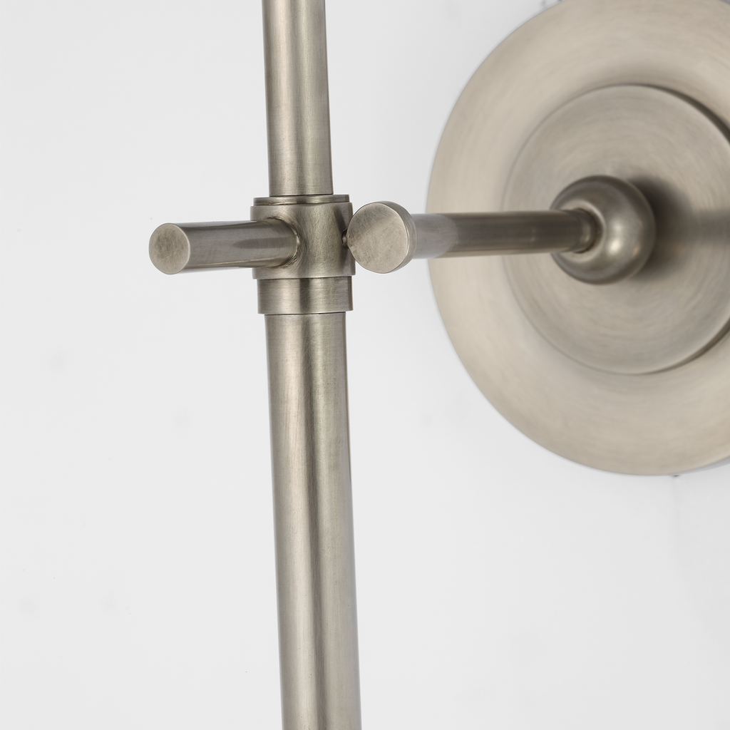 Bryant 27" Cordless Tail Sconce | Antique Nickel | Linen Shade