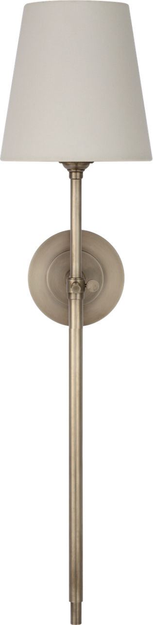 Bryant 27" Cordless Tail Sconce | Antique Nickel | Linen Shade