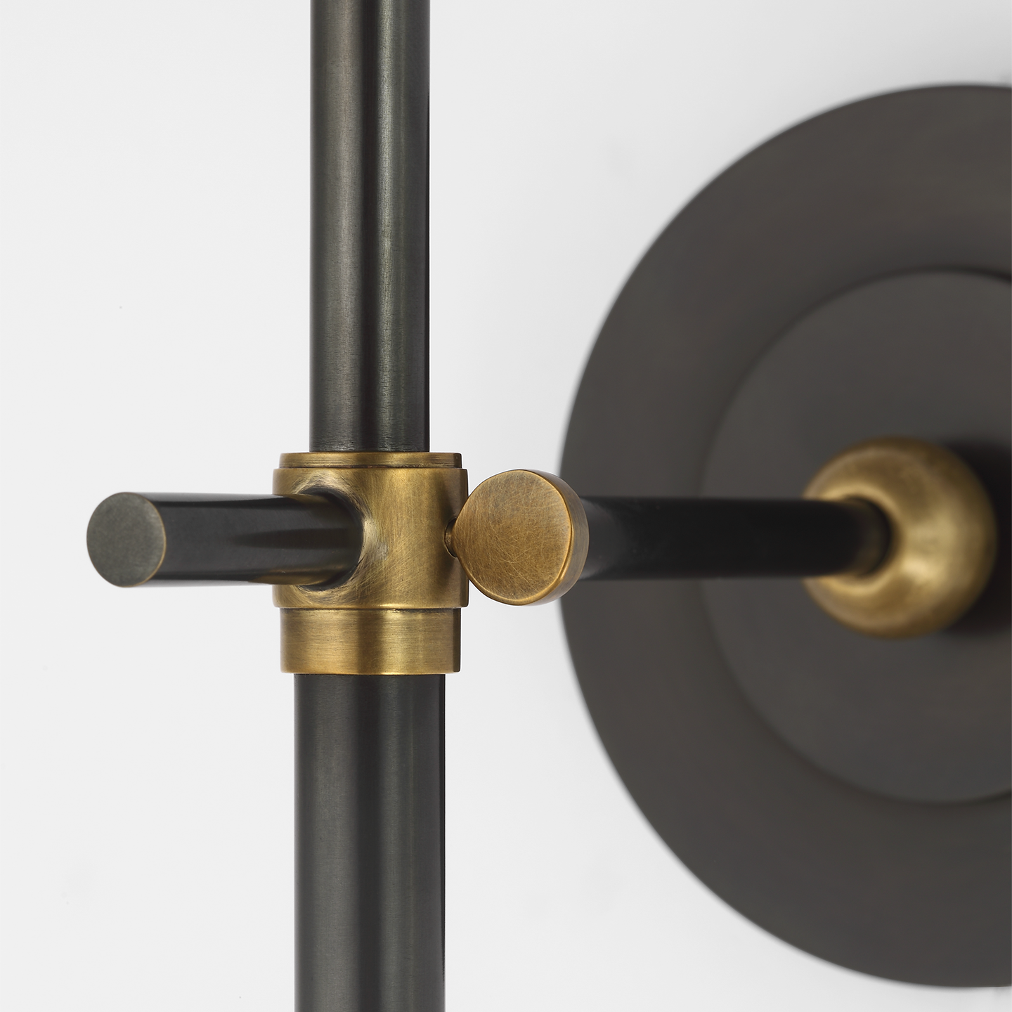 Bryant 27" Cordless Tail Sconce | Bronze and Hand-Rubbed Antique Brass | Linen Shade
