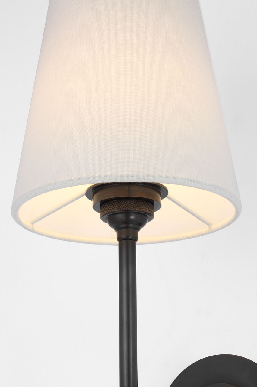 Bryant 27" Cordless Tail Sconce | Bronze | Linen Shade