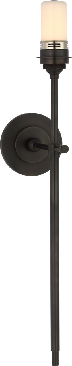 Bryant 27" Cordless Tail Sconce | Bronze | Linen Shade