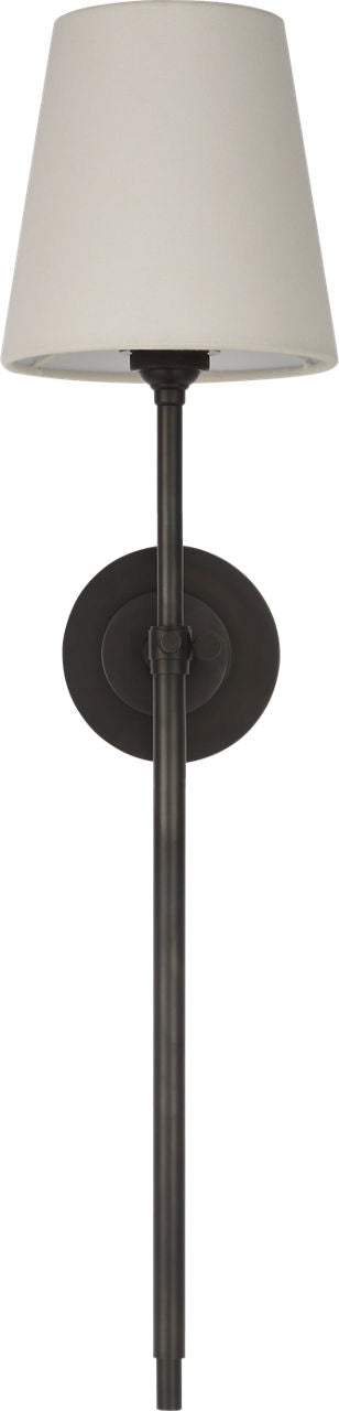 Bryant 27" Cordless Tail Sconce | Bronze | Linen Shade