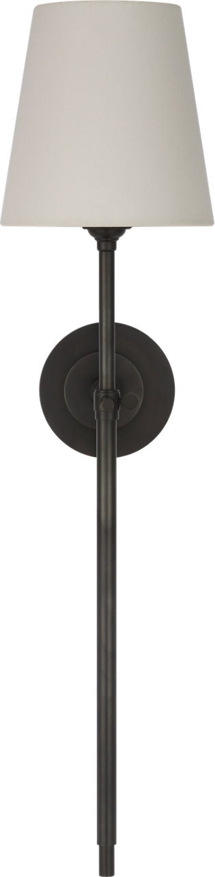 Bryant 27" Cordless Tail Sconce | Bronze | Linen Shade