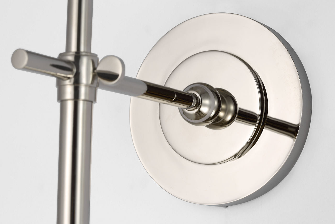 Bryant 27" Cordless Tail Sconce | Polished Nickel | Linen Shade