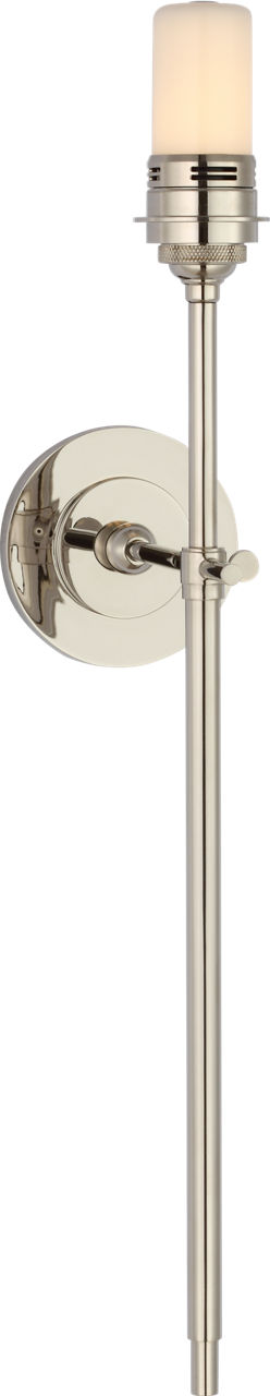 Bryant 27" Cordless Tail Sconce | Polished Nickel | Linen Shade