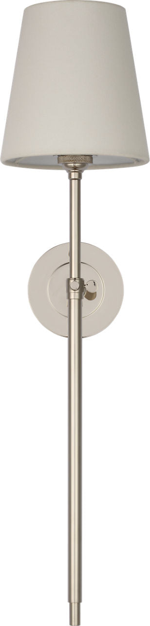 Bryant 27" Cordless Tail Sconce | Polished Nickel | Linen Shade