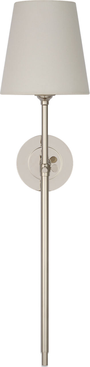 Bryant 27" Cordless Tail Sconce | Polished Nickel | Linen Shade