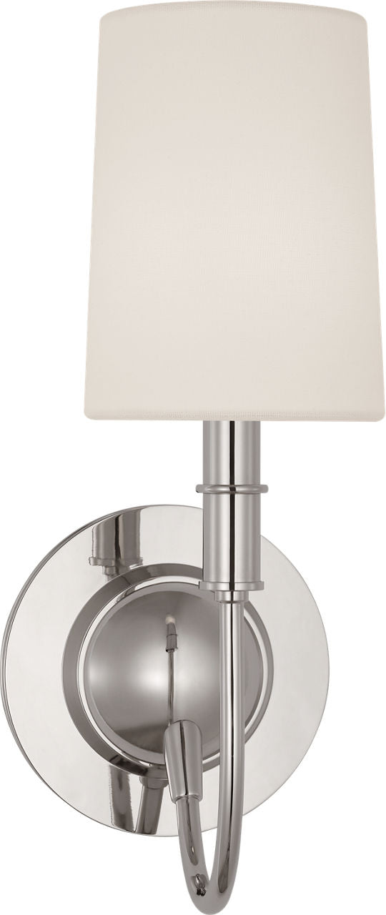 Elkins Sconce | Polished Nickel | Linen Shade