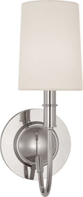 Elkins Sconce | Polished Nickel | Linen Shade