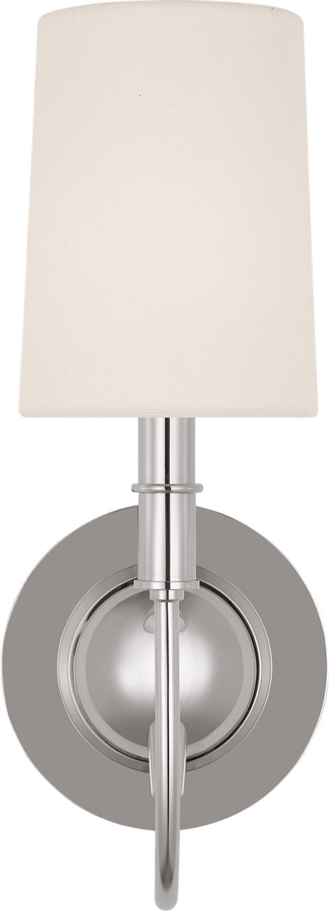 Elkins Sconce | Polished Nickel | Linen Shade
