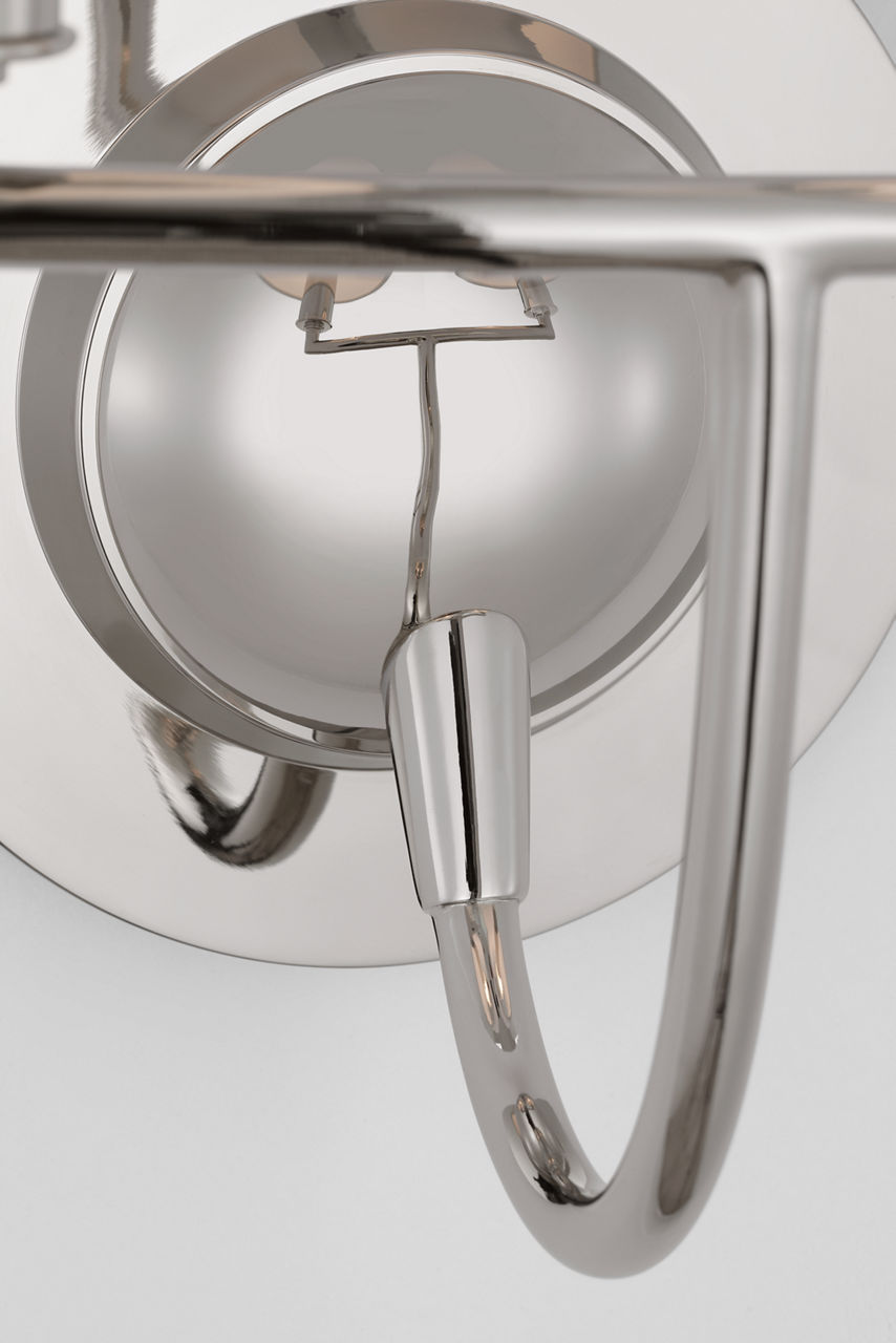 Elkins Double Sconce | Polished Nickel | Linen Shades