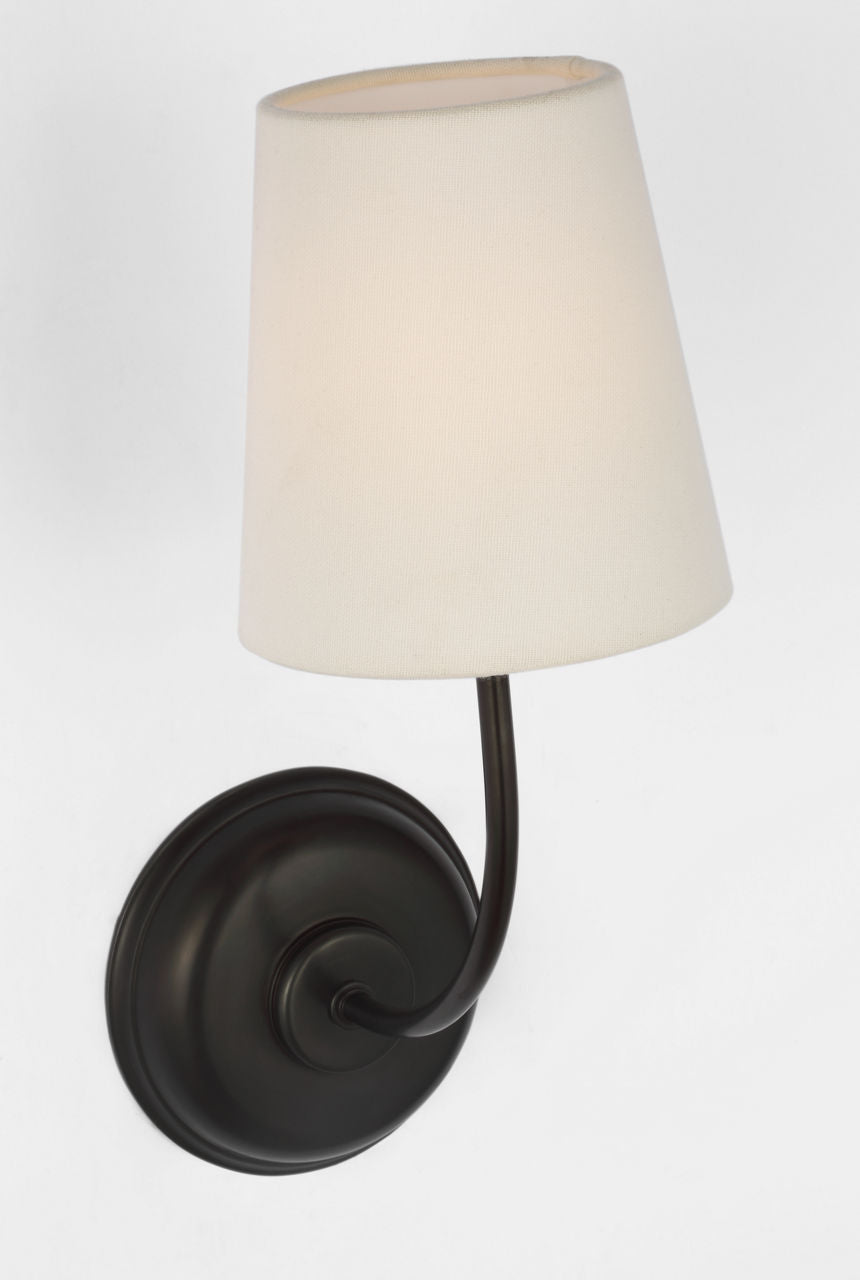 Vendome 16" Cordless Single Sconce | Bronze | Linen Shade