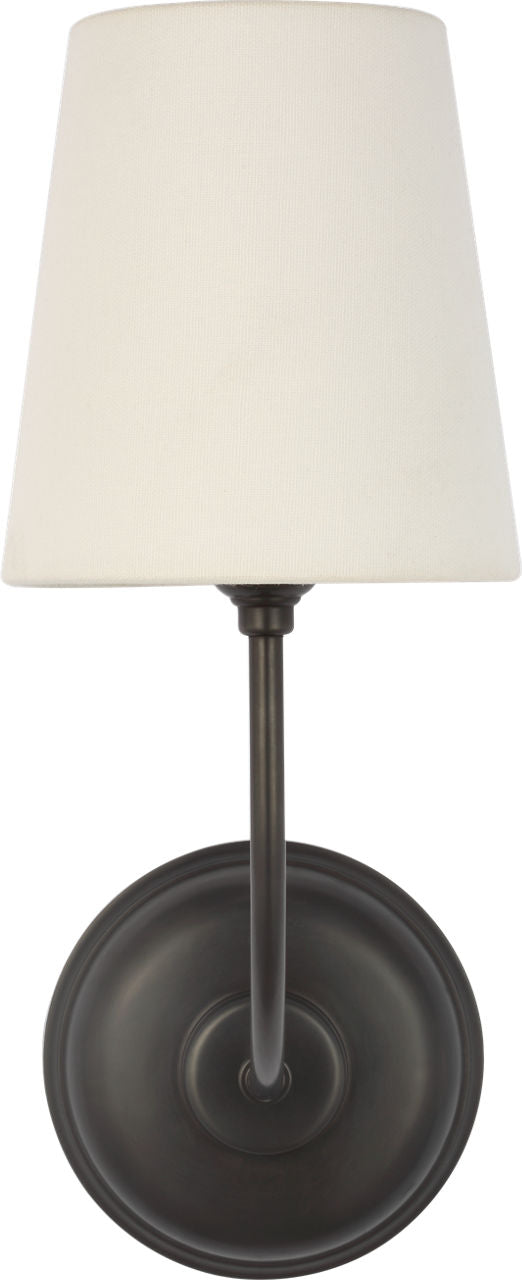 Vendome 16" Cordless Single Sconce | Bronze | Linen Shade