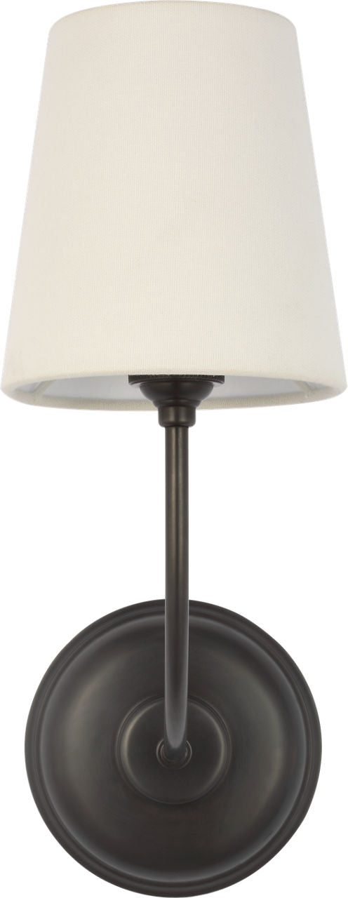Vendome 16" Cordless Single Sconce | Bronze | Linen Shade