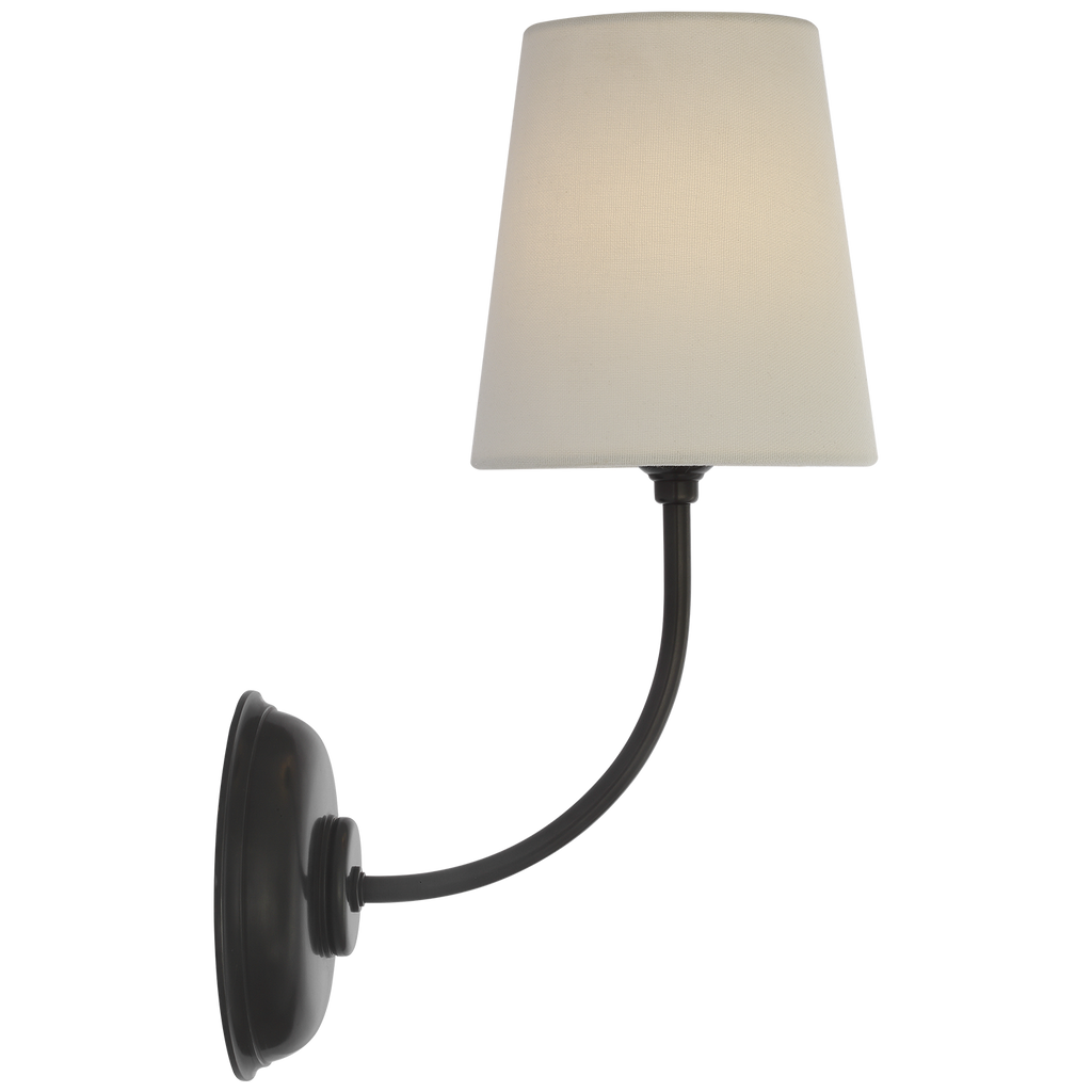 Vendome 16" Cordless Single Sconce | Bronze | Linen Shade