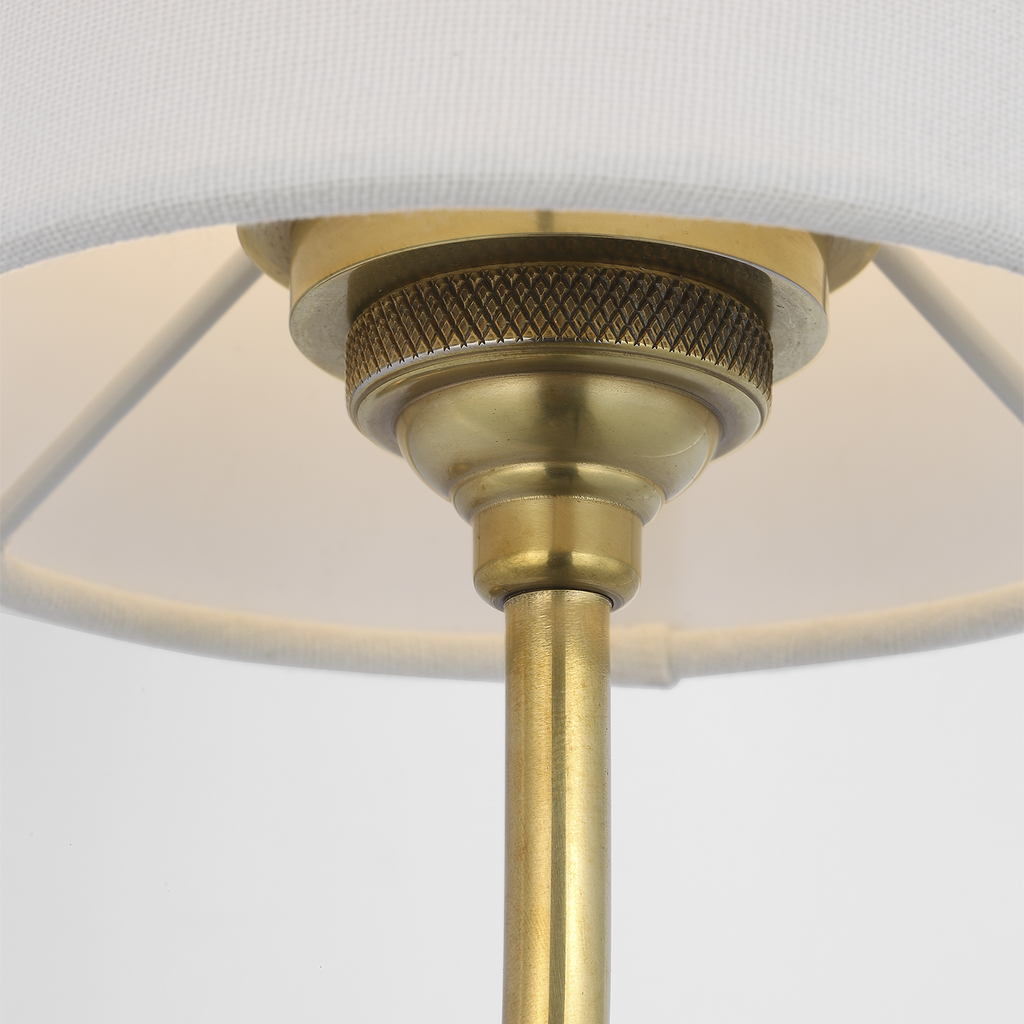 Vendome 16" Cordless Single Sconce | Hand-Rubbed Antique Brass | Linen Shade