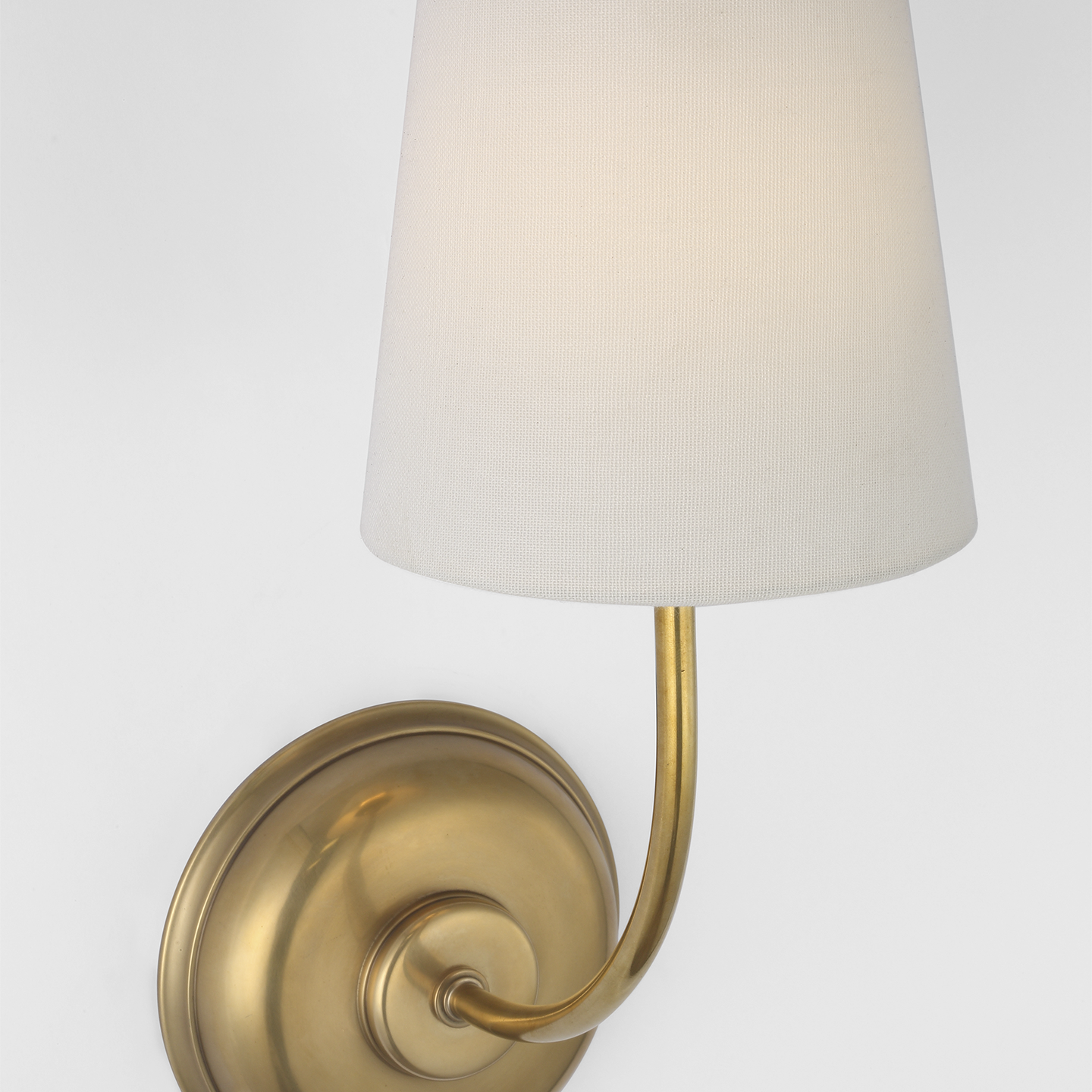 Vendome 16" Cordless Single Sconce | Hand-Rubbed Antique Brass | Linen Shade