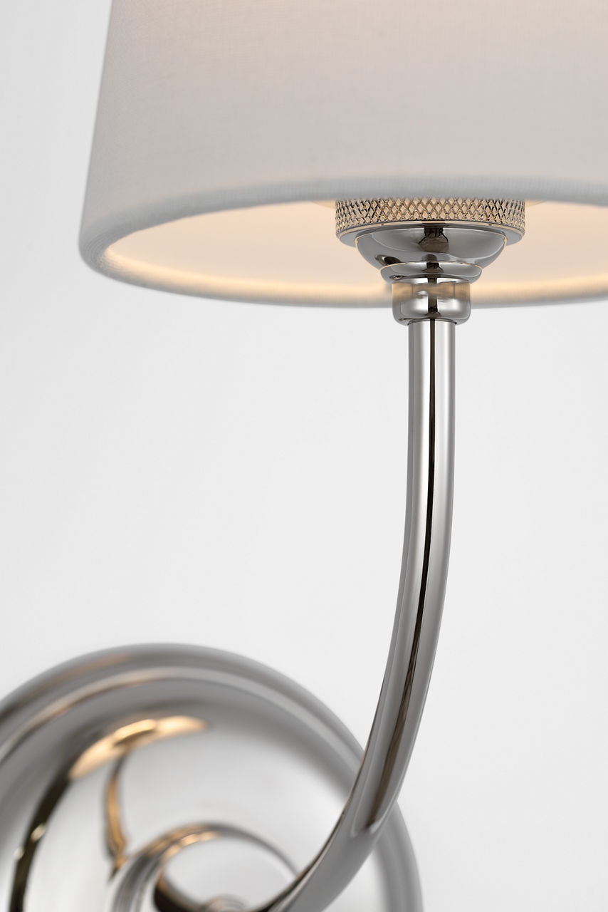 Vendome 16" Cordless Single Sconce | Polished Nickel | Linen Shade