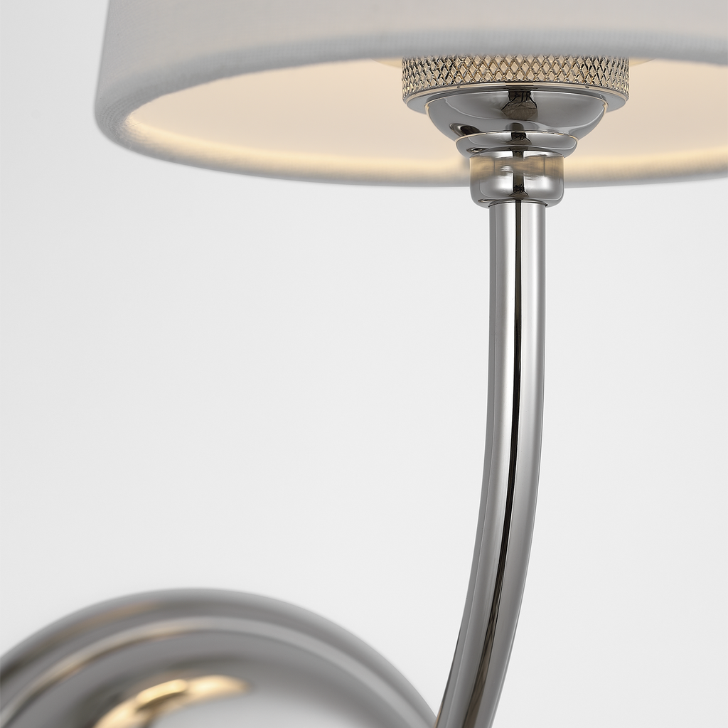 Vendome 16" Cordless Single Sconce | Polished Nickel | Linen Shade