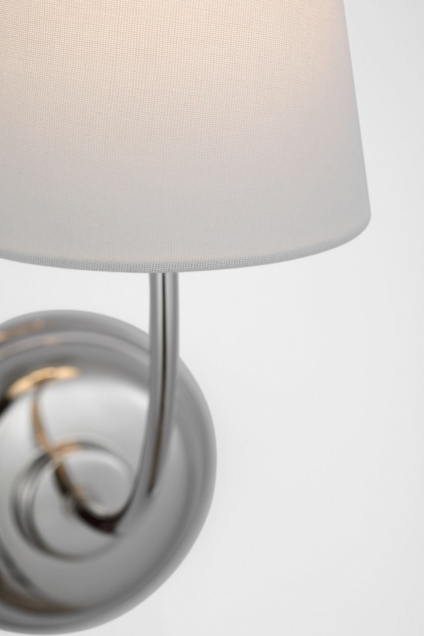 Vendome 16" Cordless Single Sconce | Polished Nickel | Linen Shade