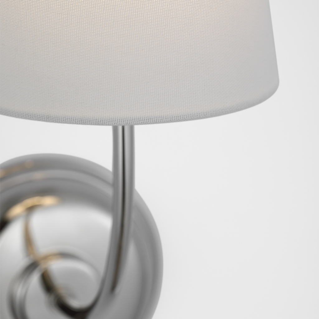 Vendome 16" Cordless Single Sconce | Polished Nickel | Linen Shade