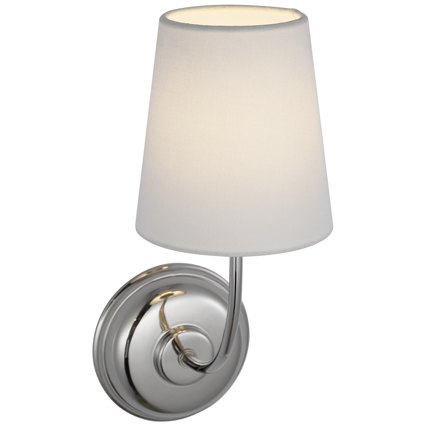 Vendome 16" Cordless Single Sconce | Polished Nickel | Linen Shade