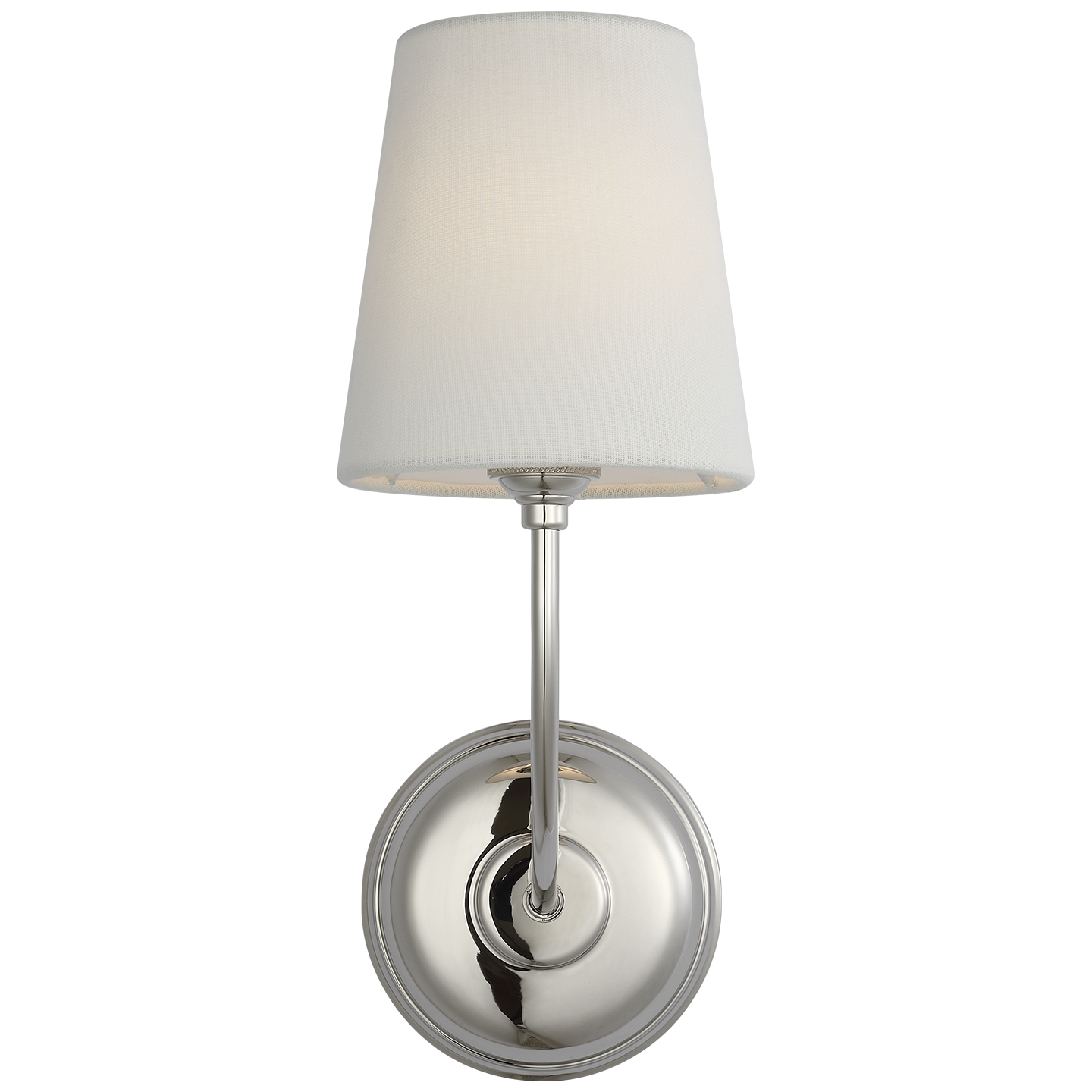 Vendome 16" Cordless Single Sconce | Polished Nickel | Linen Shade