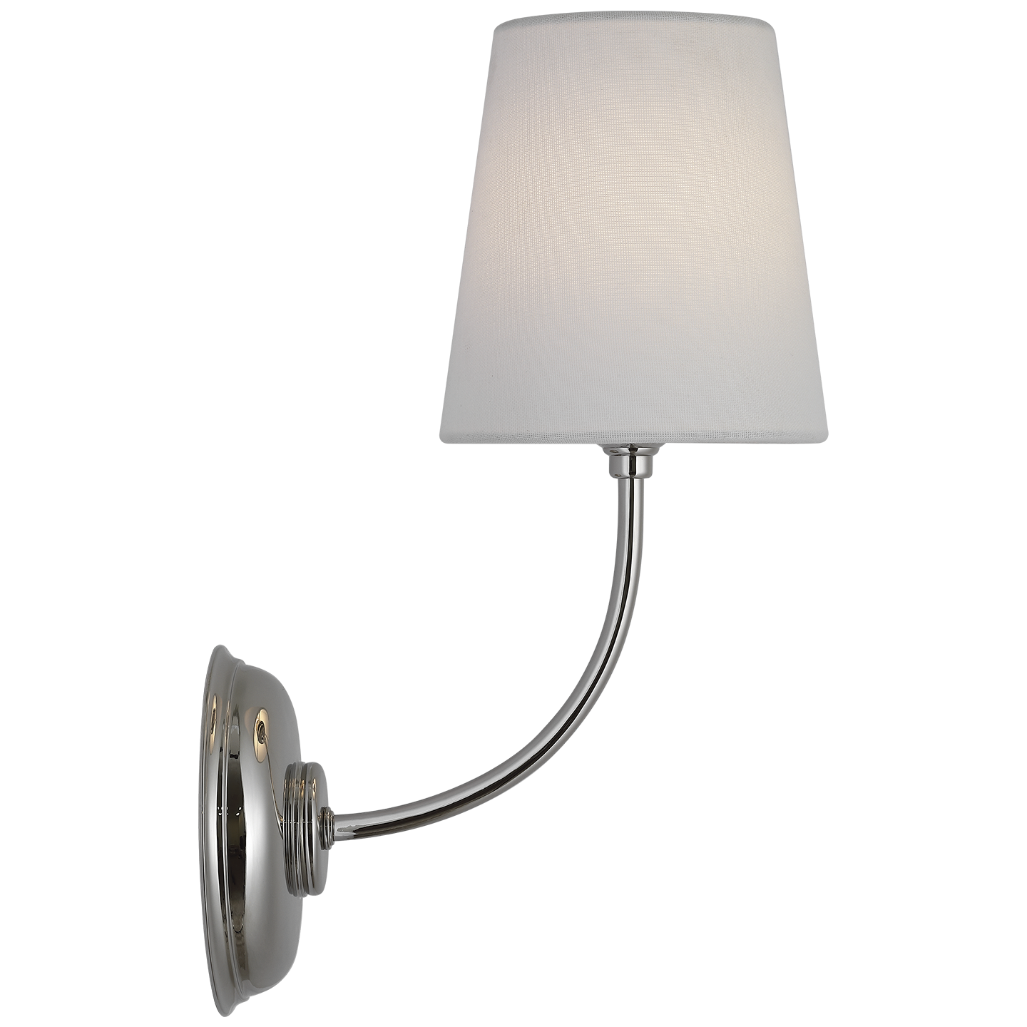 Vendome 16" Cordless Single Sconce | Polished Nickel | Linen Shade