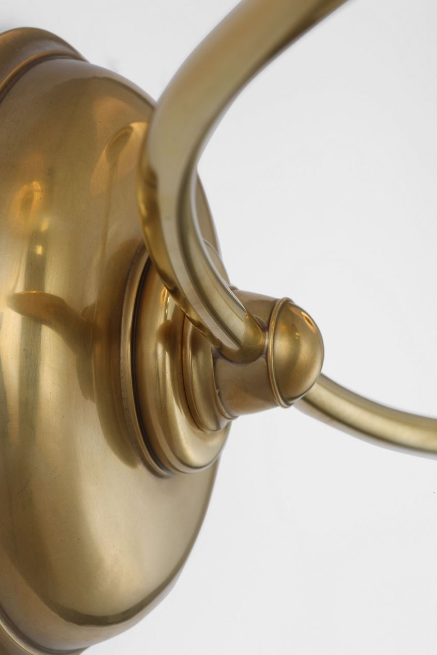 Vendome 16" Cordless Double Sconce | Hand-Rubbed Antique Brass | Linen Shades